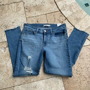 Levi’s 711 Distressed Hawaii Blue Medium Wash Jean